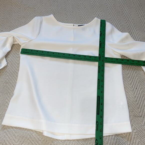 J. Crew Lana Blouse Women Size 6 Tiered Ruffled Bell Sleeve Ivory Classic - Picture 8 of 10